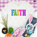 DTF Transfer - DTF007348 Faith Faux Embroidery/Glitter