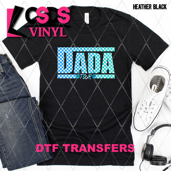 DTF Transfer - DTF008688 Blue Checkered Dada Tour Pocket