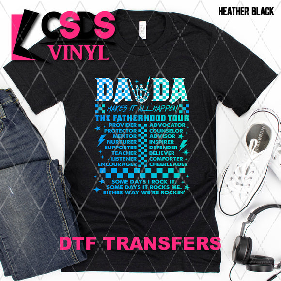 DTF Transfer - DTF008689 Blue Checkered Dada Tour