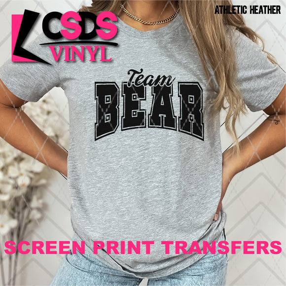 Screen Print Transfer - SCR4877 Team Bear - Black