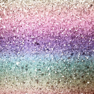 Faux Leather Glitter Canvas Sheet - Blue Rainbow