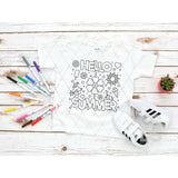 Screen Print Transfer - Hello Summer Coloring Page - Black