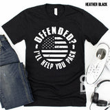 Screen Print Transfer - Offended? I'll Help You Pack - White