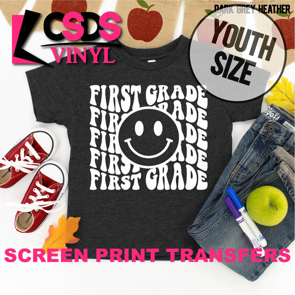 Screen Print Transfer - *Youth Groovy First Grade - White
