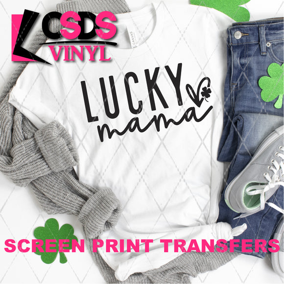 Screen Print Transfer - Lucky Mama - Black
