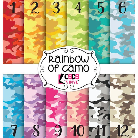 Custom Printed Vinyl Collection - Rainbow of Camo
