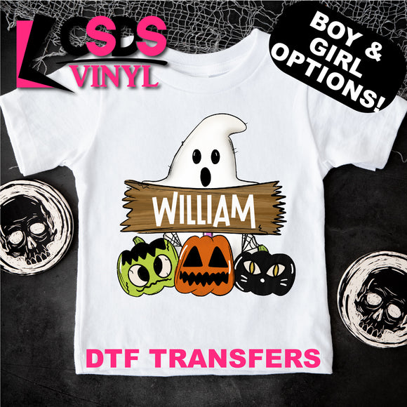 DTF Transfer - DTFCUSTOM111 Cute Halloween Ghost Custom Name