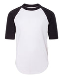 Augusta Youth Raglan-White Solid/Black-Youth Large