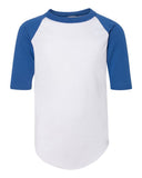 Augusta Youth Raglan-White Solid/Royal Blue-Youth Medium