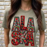 DTF Transfer - DTF015057 - Faux Glitter/Embroidery Strawberry States