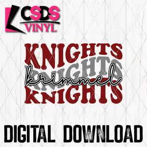 PNG0185 - Krimmel Knights Wave Text Grey Cardinal - PNG Print File