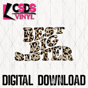 PNG0256 - Best Big Sister Wave Text Leopard - PNG Print File