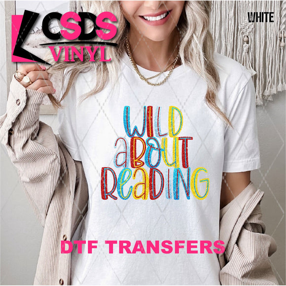 DTF Transfer - DTF011274 Wild About Reading  Colorful Text