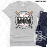 DTF Transfer - DTF001668 Baseball Mom Circle Words