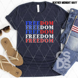 DTF Transfer - DTF002504 Freedom Stacked Word Art Flag