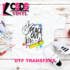 DTF Transfer - DTF002549 Rainbow Stars Peace Out Pre-K