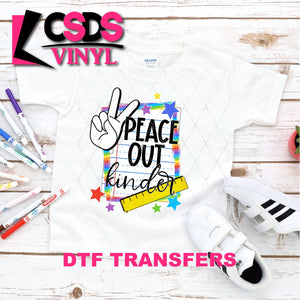 DTF Transfer - DTF002550 Rainbow Stars Peace Out Kinder