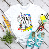 DTF Transfer - DTF002556 Rainbow Stars Peace Out 6th Grade