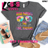 DTF Transfer - DTF002568 Dear Parents Tag You're It Sunglasses