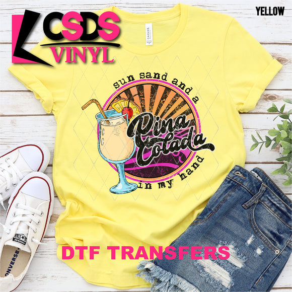 DTF Transfer - DTF002586 Sun Sand and a Pina Colada in My Hand