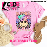 DTF Transfer - DTF002612 Summer Vibes Stacked Word Art Smile