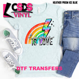 DTF Transfer - DTF002635 Love is love Rainbow Lightning Bolt Lesbian