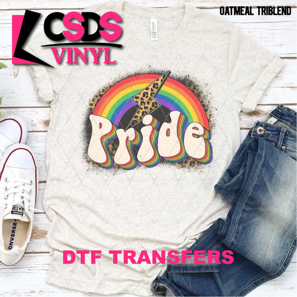 DTF Transfer - DTF002653 Wavy Pride with Rainbow and Leopard Lightning Bolt