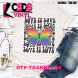 DTF Transfer - DTF002656 Love is Love Butterfly Stacked Word Art