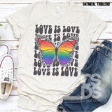 DTF Transfer - DTF002656 Love is Love Butterfly Stacked Word Art