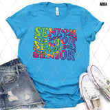 DTF Transfer - DTF002664 Senior 2024 Wavy Font Stacked Word Art Tie Dye