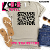 DTF Transfer - DTF002666 Senior 2024 Wavy Font Stacked Word Art Black