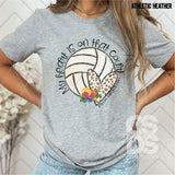 DTF Transfer - DTF002668 My Heart is on that Court Volleyball Floral Mom