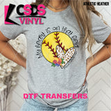 DTF Transfer - DTF002674 My Heart is on that Field Softball Floral Mom