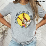 DTF Transfer - DTF002674 My Heart is on that Field Softball Floral Mom