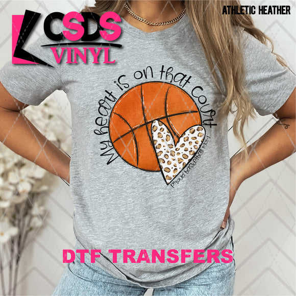 DTF Transfer - DTF002684 My Heart is on that Court Basketball Mom