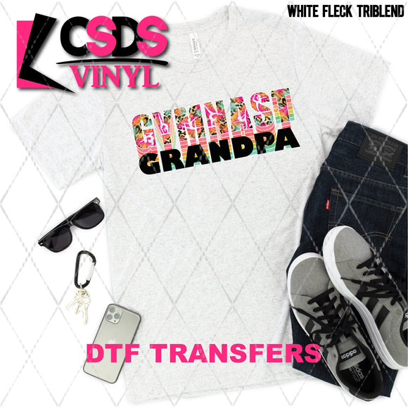 DTF Transfer - DTF002697 Gymnast Grandpa Colorful Leopard Stacked Word Art
