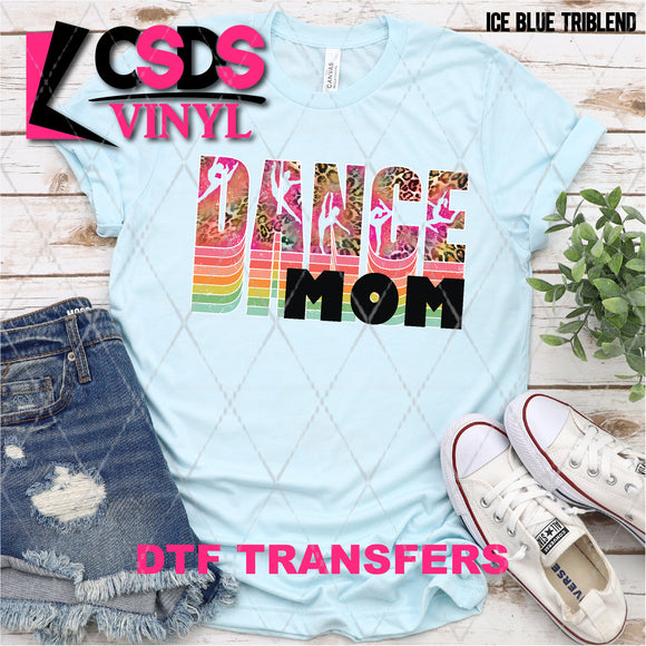 DTF Transfer - DTF002700 Dance Mom Colorful Leopard Stacked Word Art