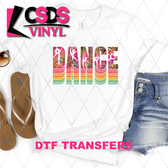 DTF Transfer - DTF002708 Dance Colorful Leopard Stacked Word Art