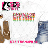 DTF Transfer - DTF002709 Gymnast Colorful Leopard Stacked Word Art