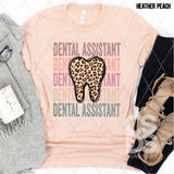 DTF Transfer - DTF002712 Dental Assistant Leopard Tooth Stacked Word Art