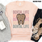 DTF Transfer - DTF002713 Dental Life Leopard Tooth Stacked Word Art
