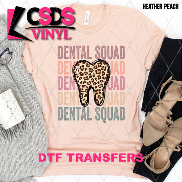 DTF Transfer - DTF002714 Dental Squad Leopard Tooth Stacked Word Art