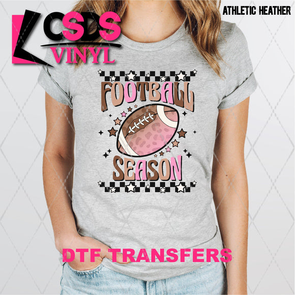 DTF Transfer - DTF002731 Retro Football Season Pink and Brown