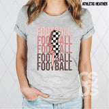 DTF Transfer - DTF002732 Football and Checkered Lightning Bolt Stacked Word Art