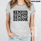 DTF Transfer - DTF002736 Senior 2025 Wavy Font Stacked Word Art Black