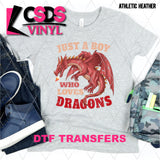 DTF Transfer - DTF002741 Just a Boy who Loves Dragons