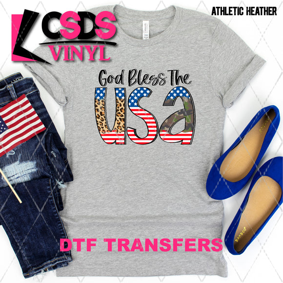 DTF Transfer - DTF002768 God Bless the USA Leopard and Army