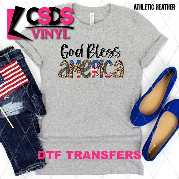DTF Transfer - DTF002770 God Bless America Leopard and Army