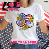 DTF Transfer - DTF002785 Patriotic Sunflower Hearts