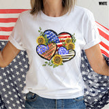 DTF Transfer - DTF002785 Patriotic Sunflower Hearts